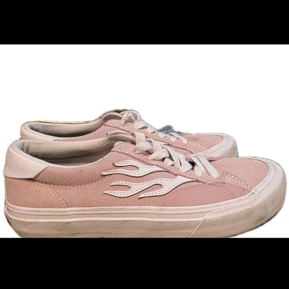 Straye Logan Puff Dusty Pink White Suede Flame Womens 7.5 Skate Shoe Mens Size 6 - Picture 4 of 11